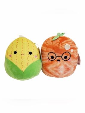 Squishmallows Judy Carrot & Conrad Corn 8” Food Series Plush 2021 NWT Kellytoy